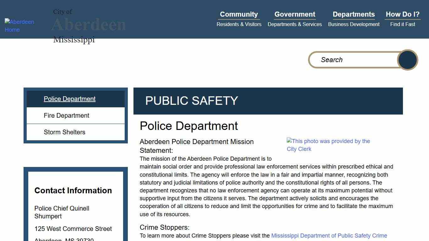 Police Department | Aberdeen Mississippi