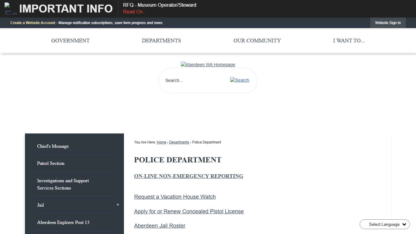 Police Department | Aberdeen, WA